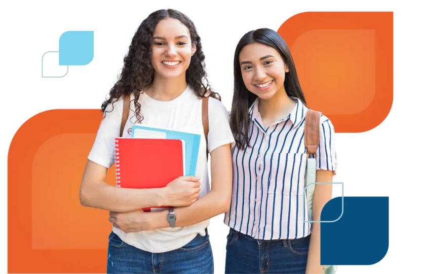 two spanish speaking teens smile